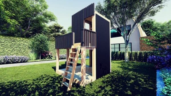 Speeltoestel Modern 150 mét Veranda vooraan en opzij - Afbeelding 4