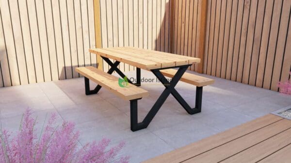 Kinder picknicktafel Douglas met ijzer onderstel G | Outdoor Island